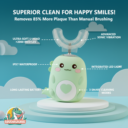 BrushaSaurus Kids U-Shaped Electric Toothbrush